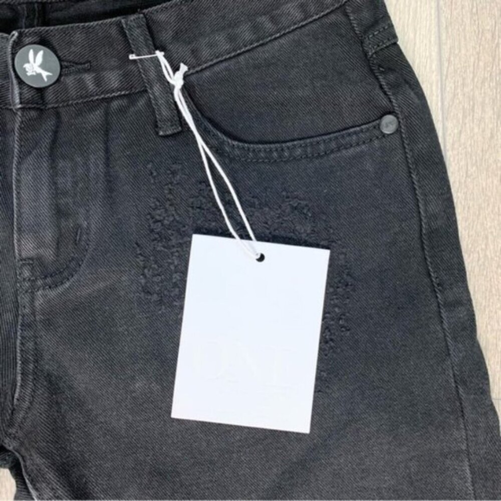 Free People One Teaspoon Awesome Baggies Jeans Black Oak Straight leg Distressed - Picture 12 of 16